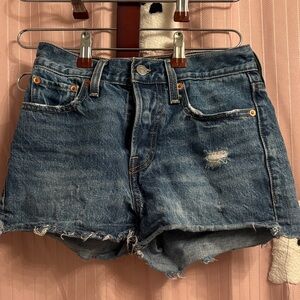 Levi's Distressed Blue Jean Shorts